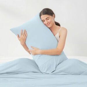 Cooling Pillow Cases, Soft & Silky, Blue, Standard Size (20x26)